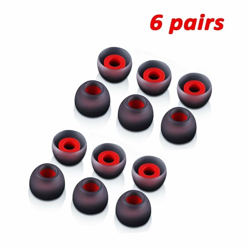 6 Pairs M-size Black Red In-Ear 