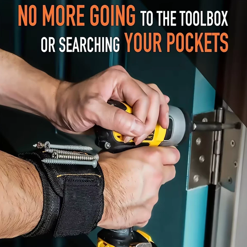 Tradie's bestmate Strong Magnetic Wrist Band Nuts Screws Nails Bolts Belt Strap - image 2 of 4