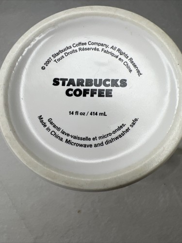 Starbucks Coffee Cup Mug 14 Oz Halloween Tall Black White Trick Treat 2007 - Picture 7 of 7