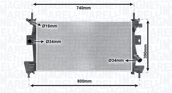 MAGNETI MARELLI 350213170200 Radiator, engine cooling for FORD