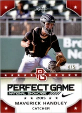 MAVERICK HANDLEY 2015 Leaf Perfect Game All-American SHOWCASE RED Rookie #/5