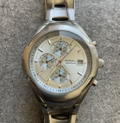 Fossil Speedway Chronograph Watch Mens 39mm Stainless Steel Case CH-2354 Bin B - Picture 1 of 6