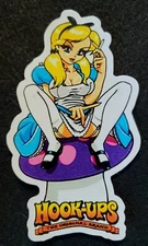 HOOK UPS STICKER "MUSHROOM" 2 3/4 X 4 1/2" GLOSSY!