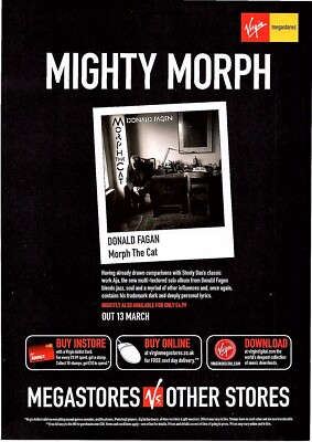 (MOJ12) ALBUM WERBUNG 11X9'' DONALD FAGAN: MORPH THE CAT