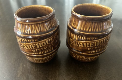 #ad #ad 2 Warehouse Restaurant Barrell Mug Tiki Lot Marina Del Rey Newport Beach CA Vtg $24.85