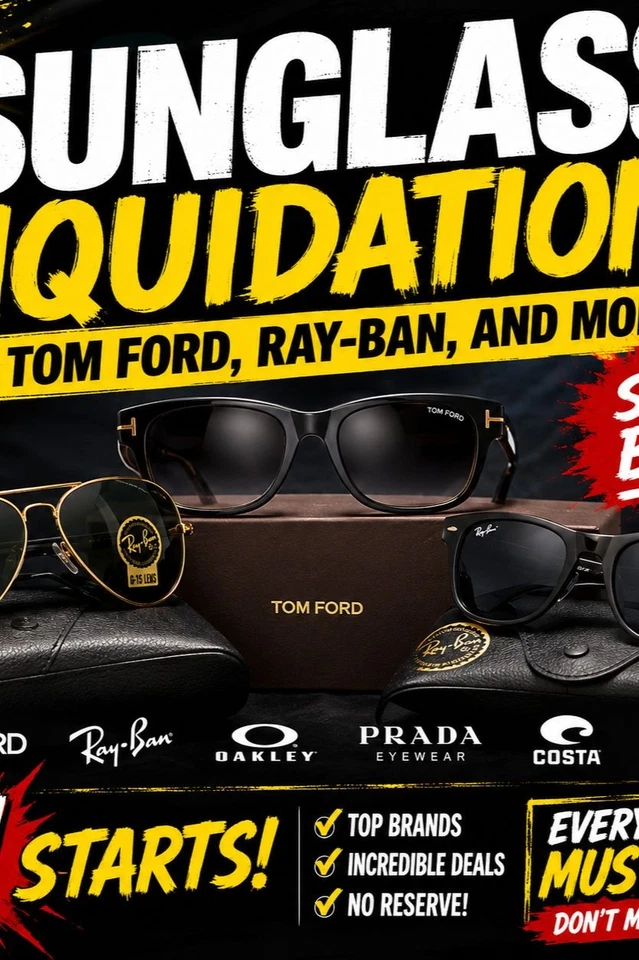 SUNGLASS LIQUIDATION!! TOM FORD RAY-BAN, AND MORE! SAVE! $1 STARTS!