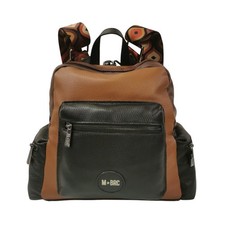 M Brc Zaino Donna Linea Obona in Pelle Nero Cognac con Tasconi Laterali
