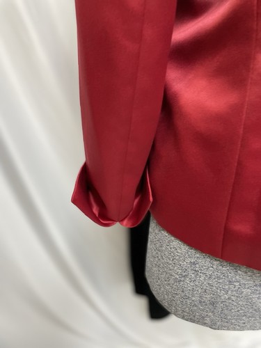 Kasper Pant Suit Size 18 Three Piece Set Red Embellished Shine Black Side Zip - Picture 9 of 24