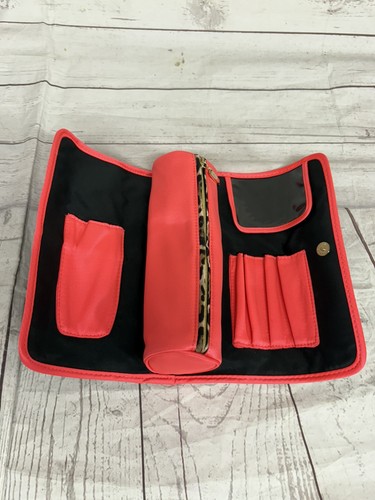 Victoria's Secret travel with Me Roll Up Cosmetic Bag with Bow Black Pink NWT - Picture 7 of 11