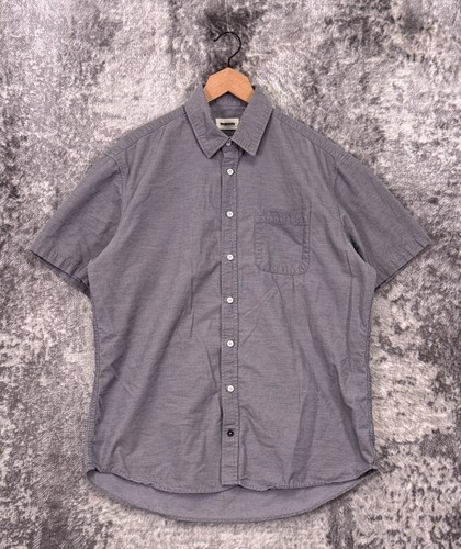 Taylor Stitch Hemd 46 / US XXL Herren Grau Cord Kurzarm Freizeit Knopf