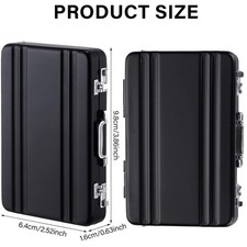 Aluminum Business Card Holder Set - Black (2 Pack)
