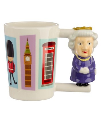 Puckator Queen Runder Teetassen Kaffeebecher London Souvenir Keramik 400ml