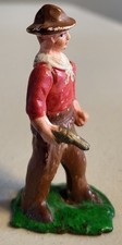 Vintage 1950's Cowboy Gunfighter w/ Jointed Arms 3" Bisque Figure. Made in Japan