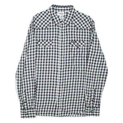 WRANGLER Slim Fit Herren Hemd Weiß Kariert Langarm L