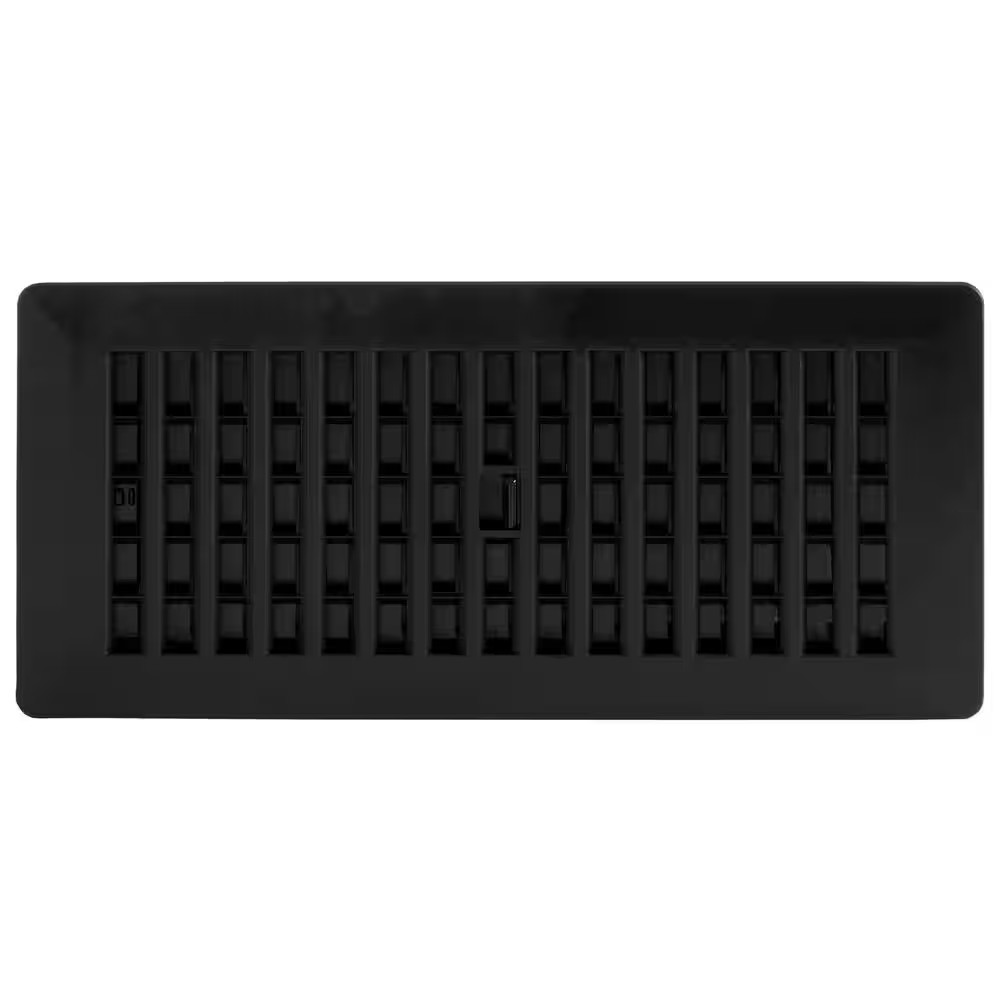 4 In. X 10 In. Plastic Floor Register, Black