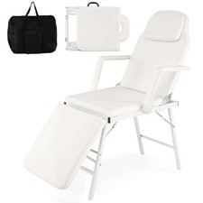 73" Portable Tattoo Parlor Spa Salon Facial Bed Beauty Massage Table Chair White