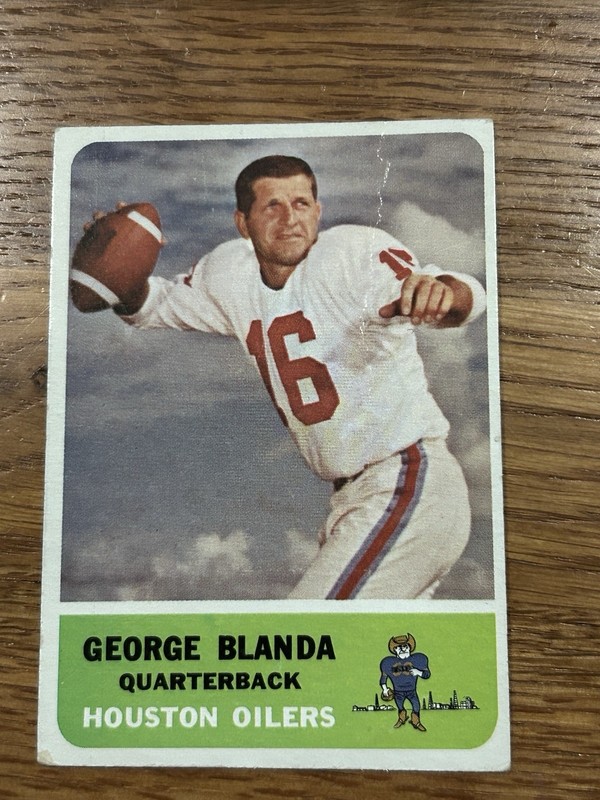 1962 Fleer Football George Blanda #46 Houston Oilers HOF VG Crease