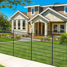 5 Panels No Dig Garden Fence with Gate, 40 in H X 12.1 ft L Metal Fence Panels
