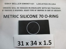 31mm ID x 34mm OD x 1.5mm thick CLEAR SILICONE O-ring. Quan 1.