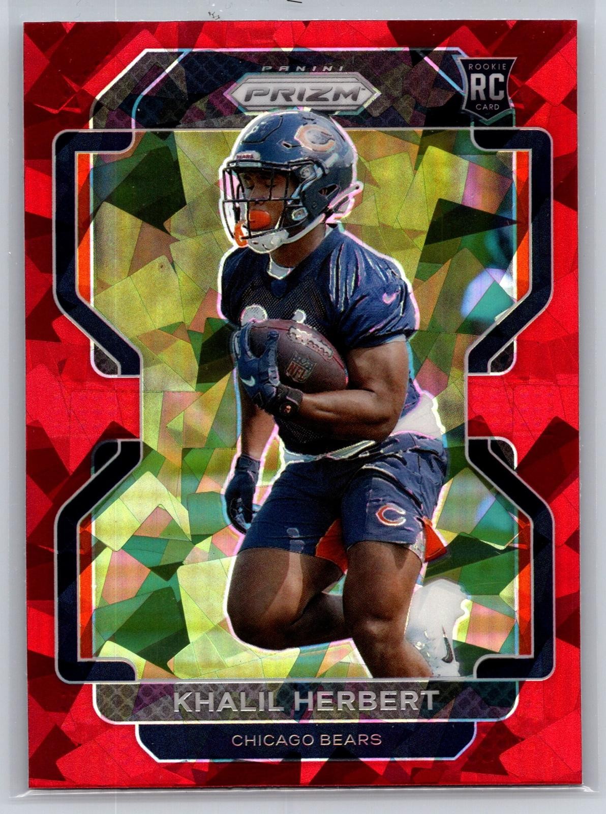 Khalil Herbert 2021 Panini Prizm Red Ice #425 RC Chicago Bears