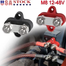 2pcs 1/4" M8 12-48V Bus Bar Terminal Block Power Stud Battery Junction Post USA