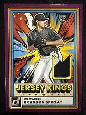 2026 Donruss Brandon Sproat JK-BS Jersey Kings Patch #/49 3-Color Relic Brewers