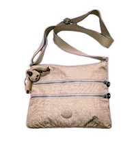 Borsa a tracolla KIPLING e ciondolo scimmia Alvar multi zip caffè latte cachi beige BELLA