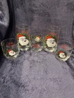 vintage Anchor Hocking Winking Santa Christmas glasses.  3-highball 2-juice