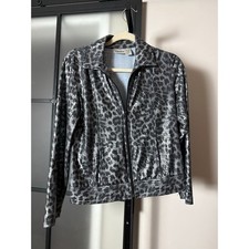 Chico's Metallic Cheetah Lightweight Full Zip Jacket Size 0 / Small