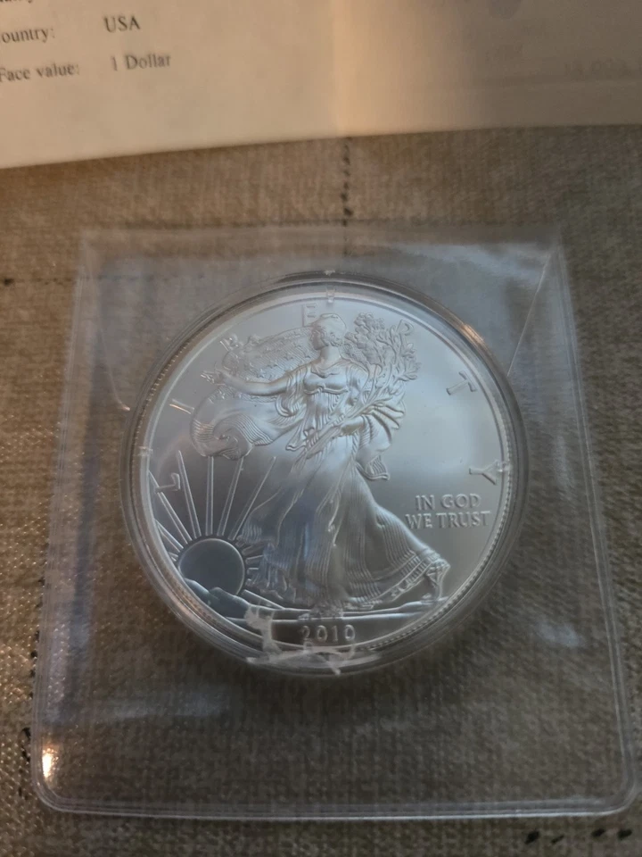 (Purple Toned)2010 Silver Eagle With COA. - Image 2 of 3