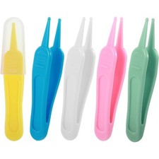 5 Pcs Baby Nose Cleaning Tweezers Set with Round Head, Safe Booger Remover for
