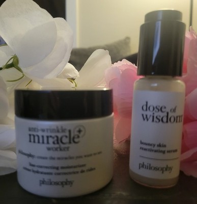 Philosophy Anti-Wrinkle Miracle Worker And Dose Of Wisdom Bouncy Skin React