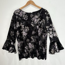 Women’s Crushed Velvet Whimsigoth Fairy Dark Romantic Blouse Top Size Large L55