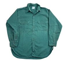 Vintage Hercules Sears Roebuck Shirt Men’s Medium Green Army Twill Sanforized