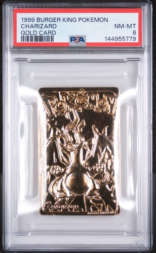 1999 BURGER KING POKEMON GOLD CARDS CHARIZARD PSA 8
