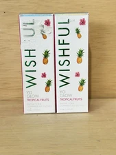 Lot 2-Wishful by Huda Beauty Yo Glow Tropical Fruits Enzyme Scrub 1.35 oz Ea