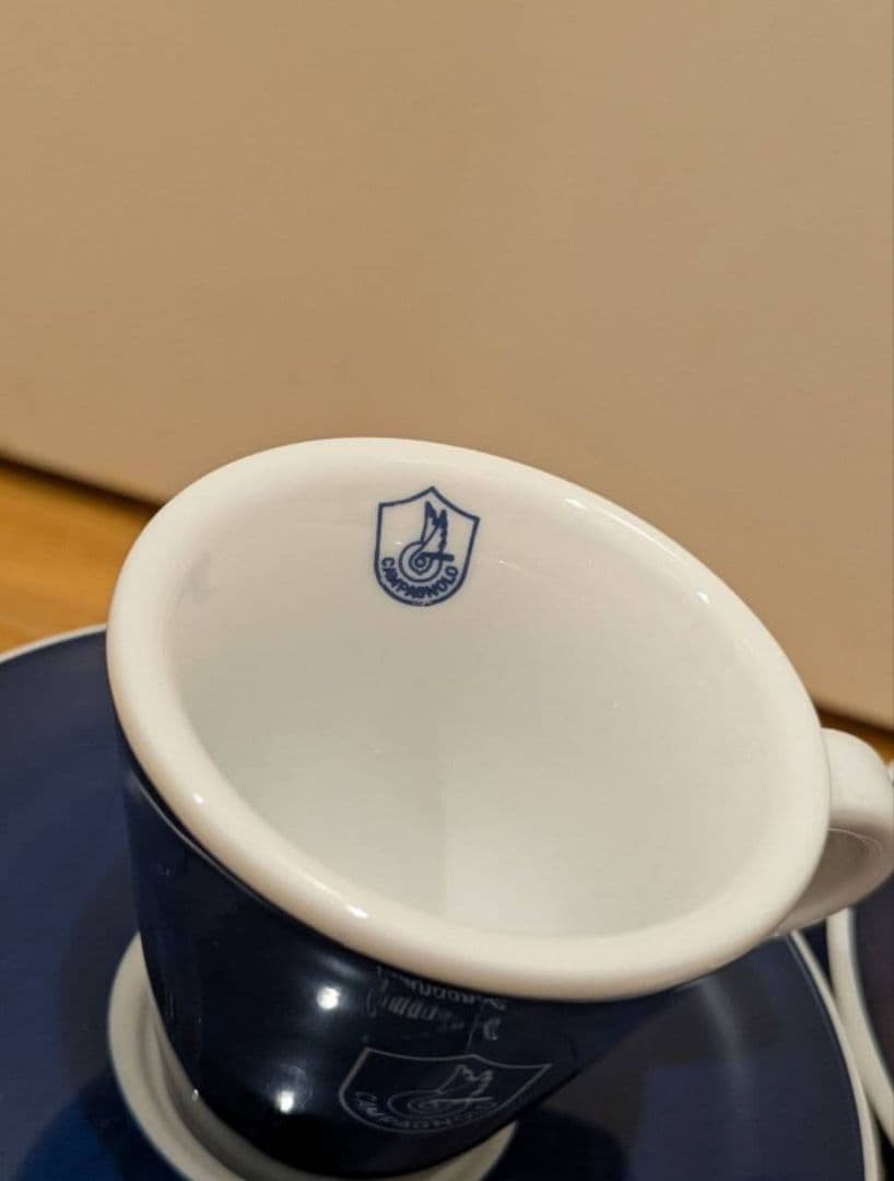 Campagnolo Espresso Cup Saucer Set Pair w/ Box Rare Cycling Gift