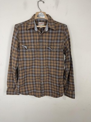 Gap Shirt Mens Medium Brown Plaid Flannel Grunge y2K Skater Button Up Pocket