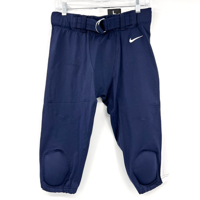 NIKE Men's L Navy/White Stock Mach Speed Football Pants Built-In Knee Pads  NWT