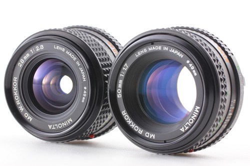 2Lens Set Minolta NEW X-700 MPS SLR MD Rokkor 50mm F1.8 , 28mm F2.8 Film Camera - Picture 5 of 14