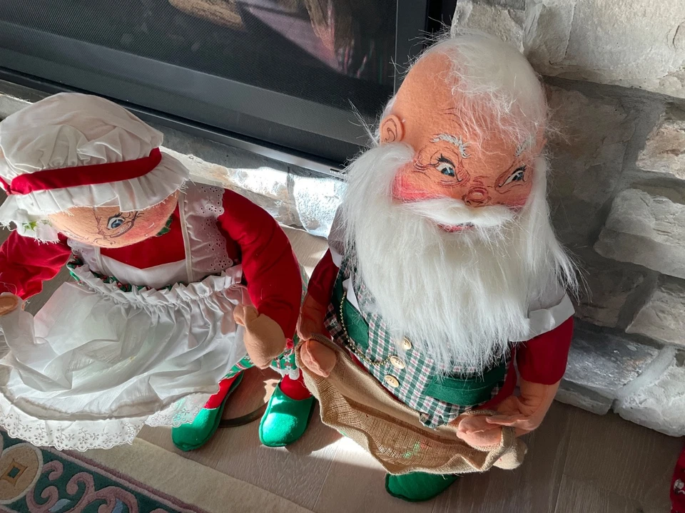 Annalee #801 vintage de Papá Noel y señora Claus 32" de alto 1983 Foto 2 de 4