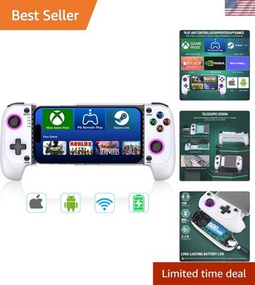 Anti-Drift Wireless Game Controller with Hall Effect Joystick for iPhone/Android