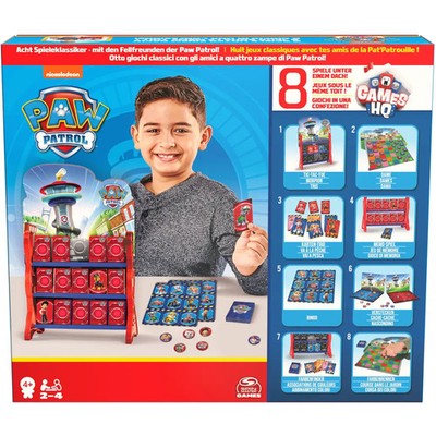 Spin Master Games - Paw Patrol: Games HQ - Spielesammlung mit 8 spaßigen Kinders