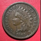 1865 US Indian Head Cent! Lower Grade! Civil War Days! XF! SHARP! Old US Coin