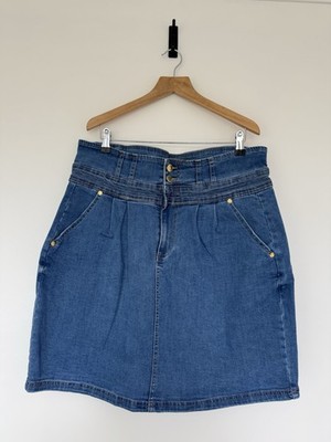 City Chic Denim Love Rock helle Waschung Gr. S Neu mit Etikett Stretch A Linie Mini