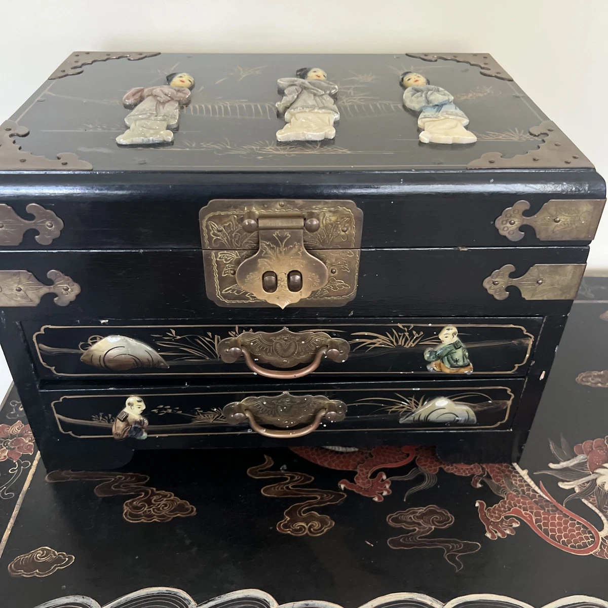 Wooden Gold Antique Chinese Boxes for sale | eBay