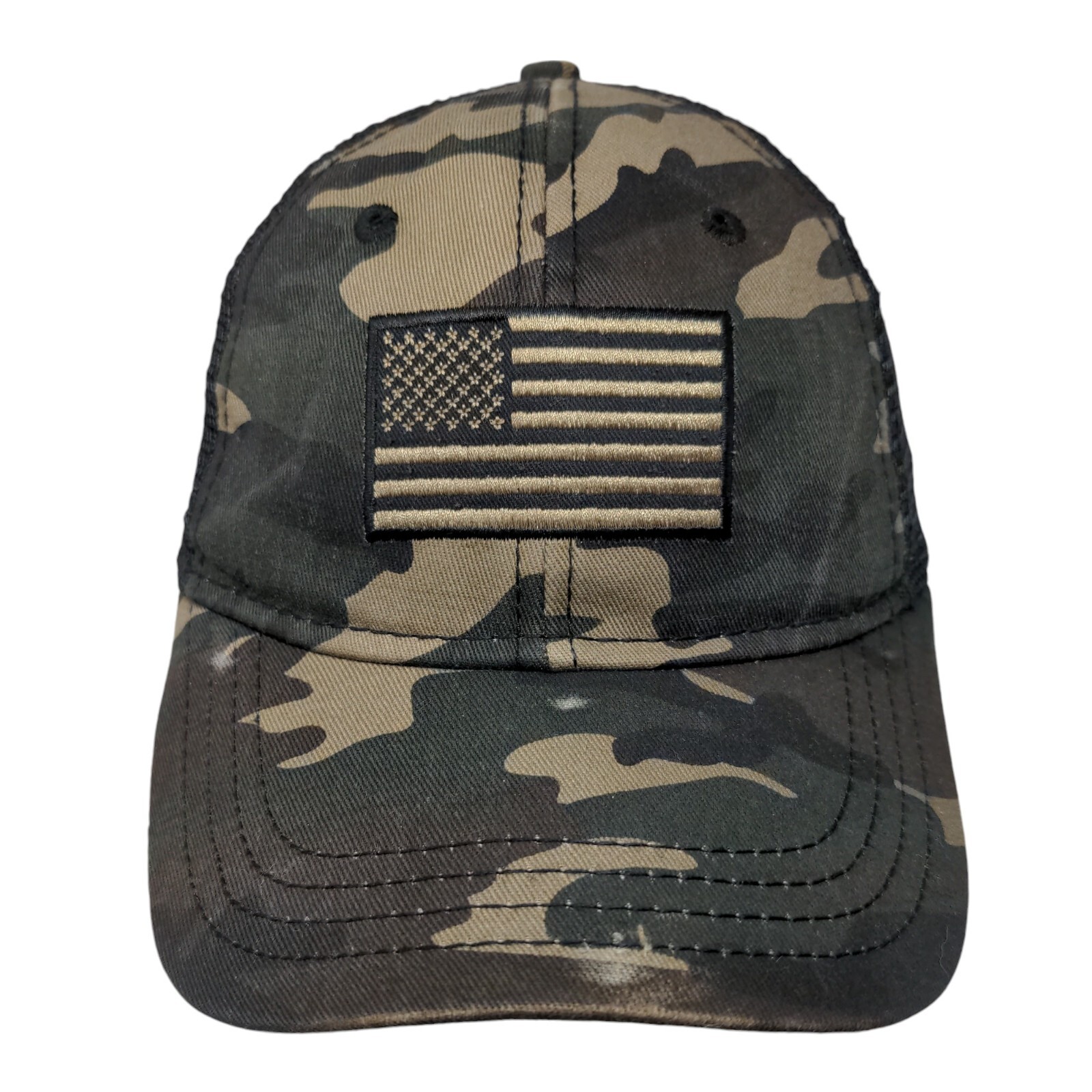 American Flag Patch Snapback Mesh Back Trucker Ha… - image 1