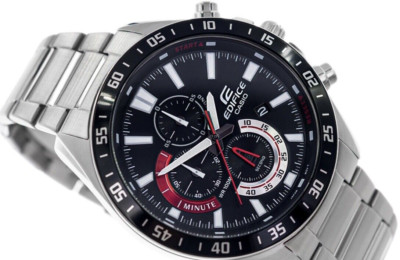 Edifice Casio Herrenuhr Chronograph Datum 10atm 50,5mm Zifferblätter x Stoppuhr.