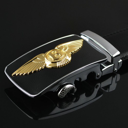 Mens Leather Belt Automatic Buckle Belt Ratchet Strap Jeans Casual Fashion Gift - Picture 15 of 15