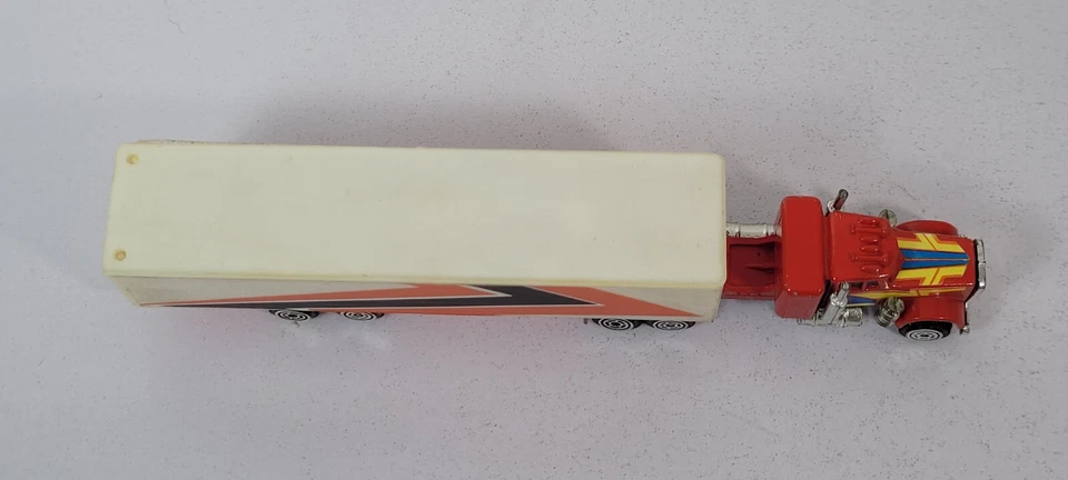 Semirremolque tractor W56 rojo caja blanca furgoneta remolque raro de colección Kenworth Foto 4 de 4